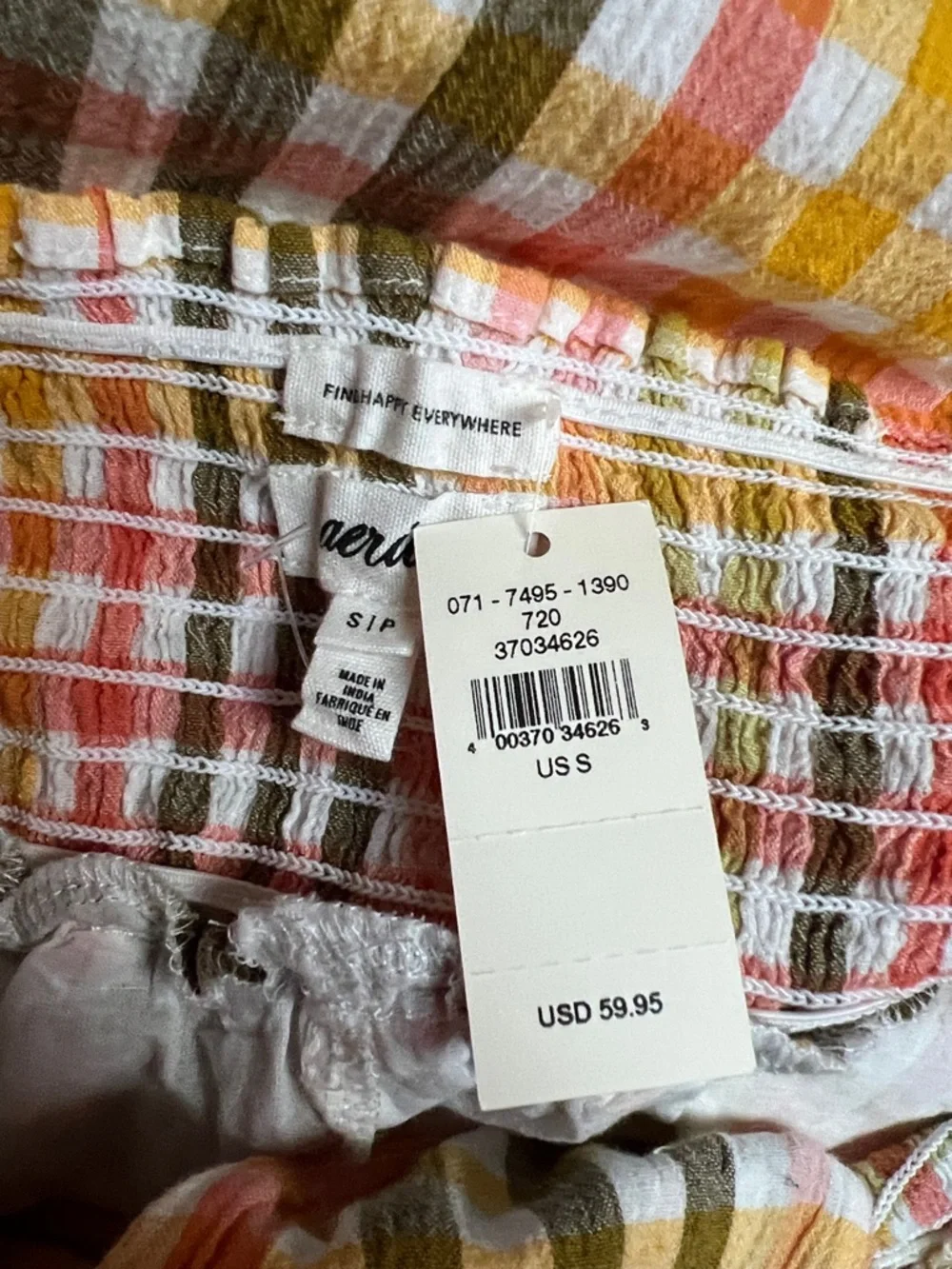 Aerie Spring Fling Plaid Criss Cross Halter Dress NWT - Picture 5 of 5